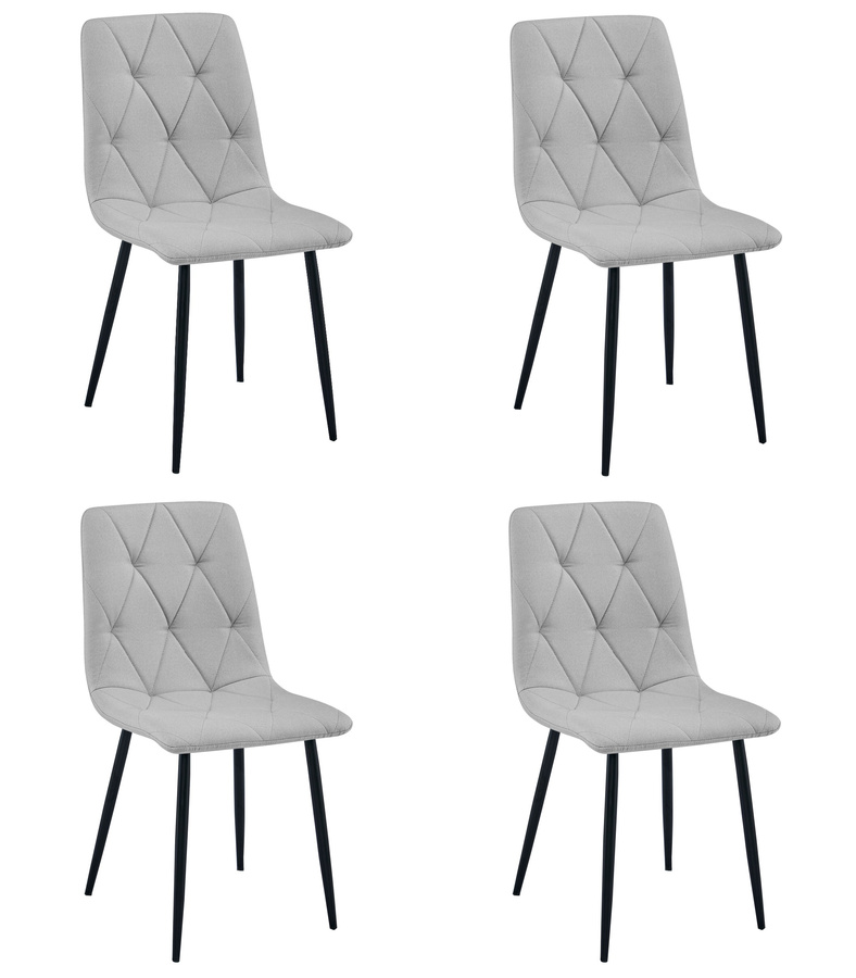 Krzesło LIBRA - jasny szary materiał / nogi czarne x 4