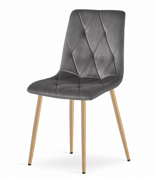 Zestaw stół NP 120x80 Dąb Sonoma + 4 krzesła LIBRA szare