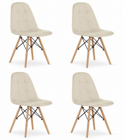 Krzesło DUMO - beż aksamit x 4