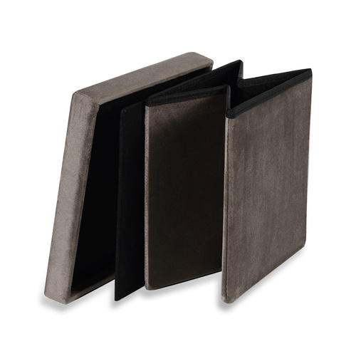 Pufa składana M - 30x30x30cm aksamit brąz