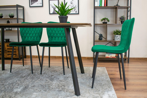 Krzesło FOX - ciemna zieleń aksamit x 4