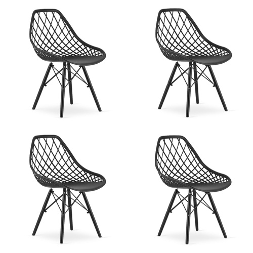 Krzesło SAKAI - czarne / nogi czarne x 4