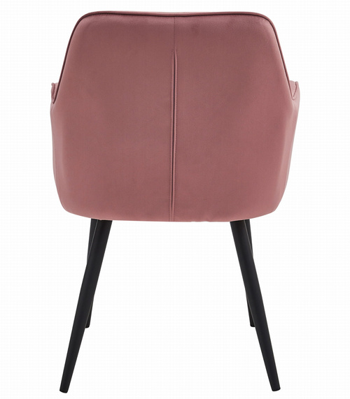 Krzesło JORK - róż aksamit / nogi czarne x 2