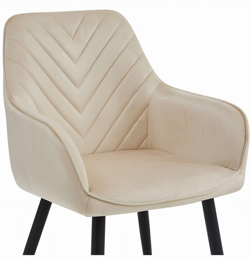 Krzesło NANA - beż aksamit / nogi czarne x 1