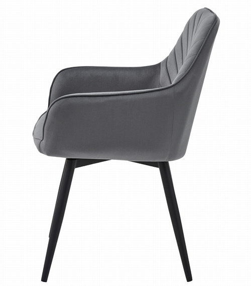 Krzesło NANA360 - ciemny szary aksamit / nogi czarne x 2
