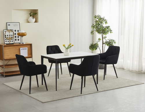 Krzesło JORK - czarny aksamit / nogi czarne x 1