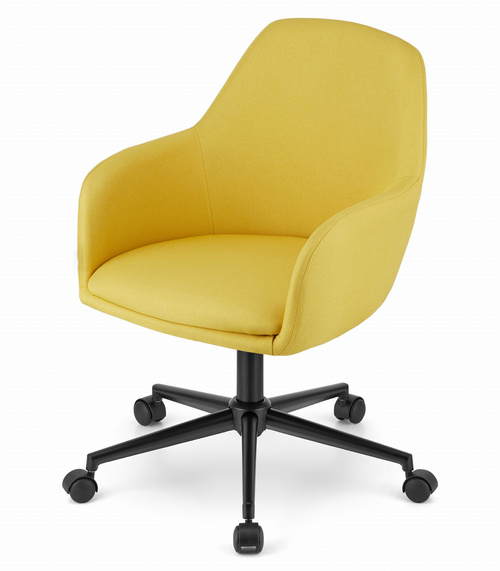 Fotel obrotowy NARNI - żółty materiał