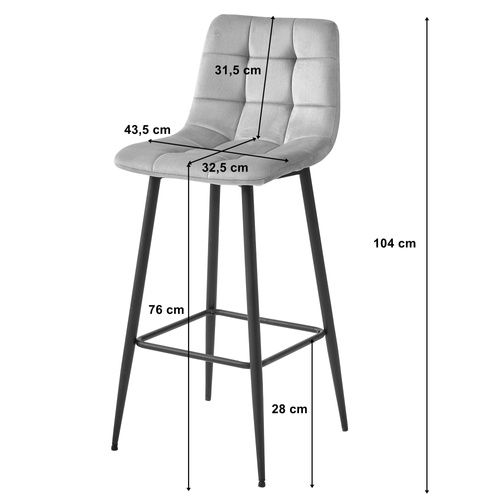 Hoker ARCETO - aksamit ciemny beż / nogi czarne x 3
