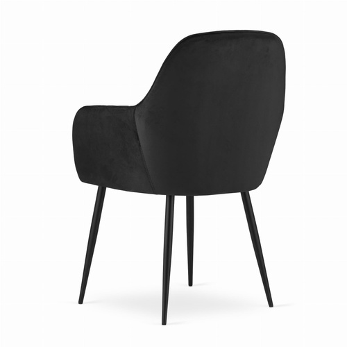 Krzesło LUGO - aksamit czarny / nogi czarne x 2