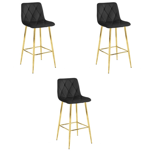 Hoker NADO - aksamit czarny / nogi ZŁOTE x 3