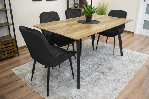 Krzesło LARY - czarny aksamit x 3