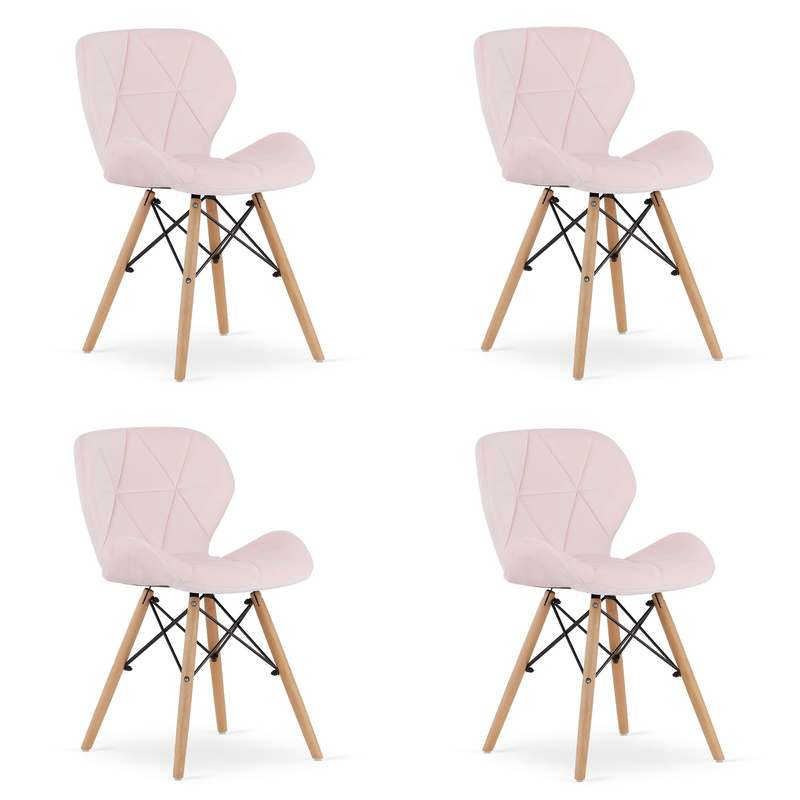 Krzesło LAGO Aksamit - róż x 4