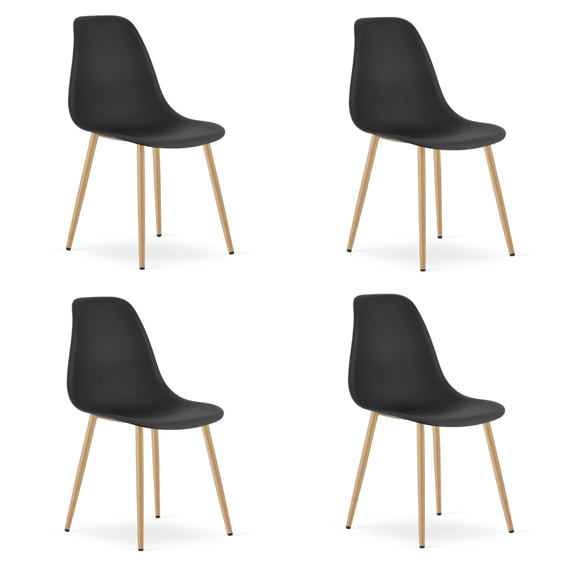 Krzesło WAT czarne / nogi naturalne x 4