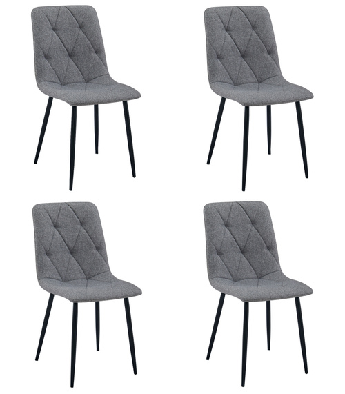 Krzesło LIBRA - ciemny szary materiał / nogi czarne x 4
