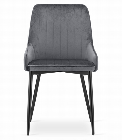 Krzesło MONZA - ciemny szary aksamit x 2