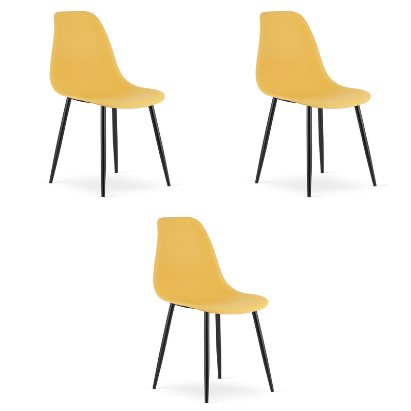 Krzesło WAT musztarda / nogi czarne x 3