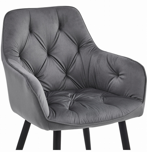 Krzesło JORK - ciemny szary aksamit / nogi czarne x 1