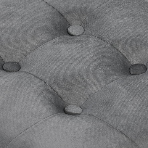 Pufa składana L z guzikami - 38x38x38cm aksamit szara x 8