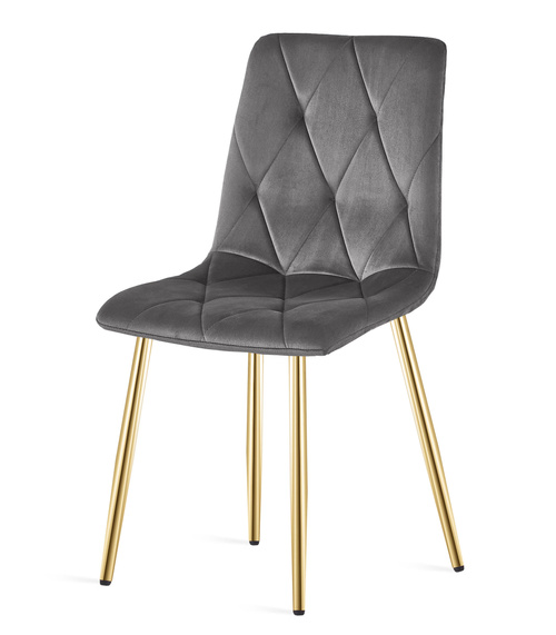 Krzesło LIBRA - ciemny szary aksamit / nogi kolor złoty x 2