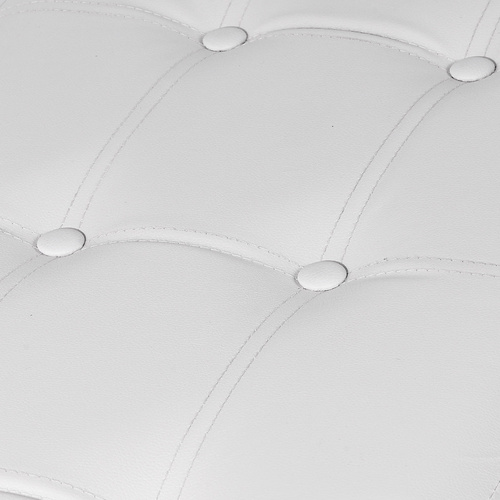 Pufa składana XXL z guzikami - 80x40x40cm ekoskóra biała