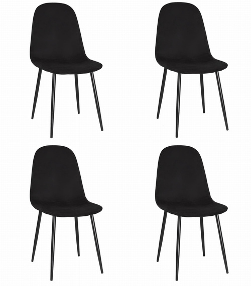 Krzesło COMO - czarny aksamit x 4