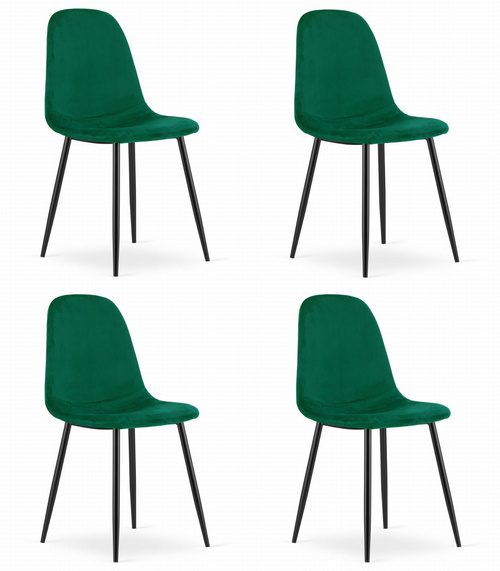 Krzesło COMO - ciemna zieleń aksamit x 4