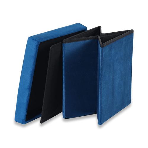 Pufa składana M - 30x30x30cm aksamit granat