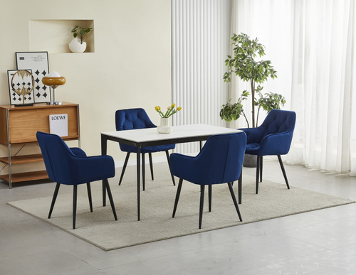 Krzesło JORK - granat aksamit / nogi czarne x 1