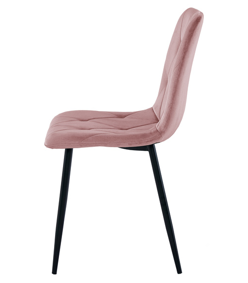 Krzesło LIBRA - róż aksamit / nogi czarne x 1