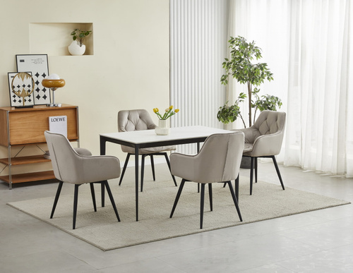 Krzesło JORK360 - ciemny beż aksamit / nogi czarne x 1