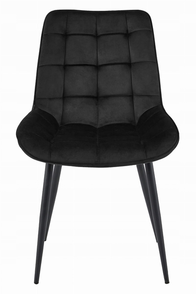 Krzesło BERA - czarny aksamit / nogi czarne x 3