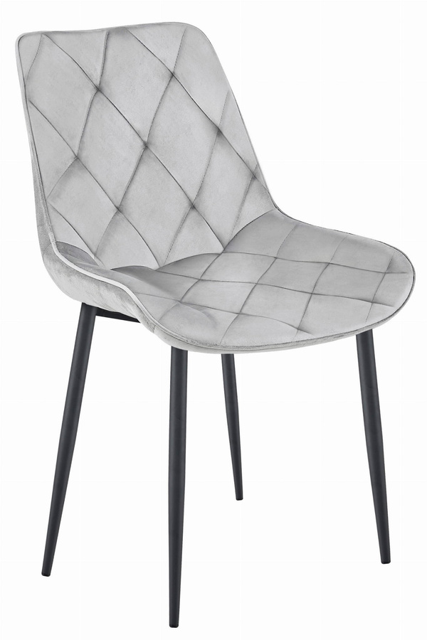 Krzesło TOR - aksamit srebrno-szary / nogi czarne x 1