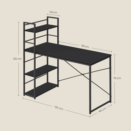 Biurko Komputerowe MAX 4.0 - czarne / nogi czarne