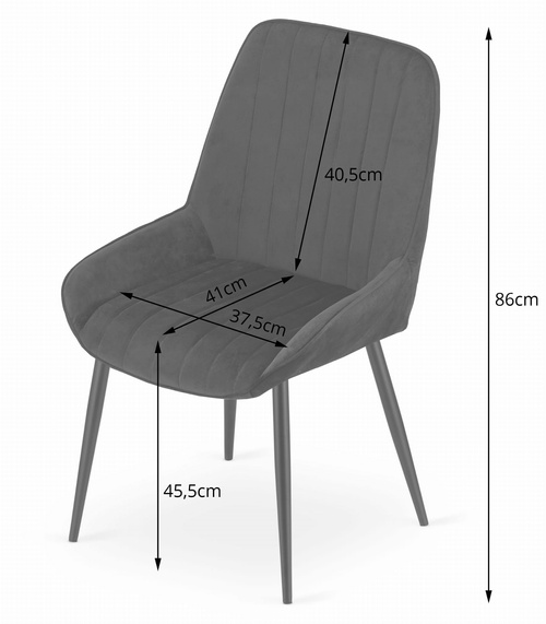 Krzesło LARY - czarny aksamit x 4