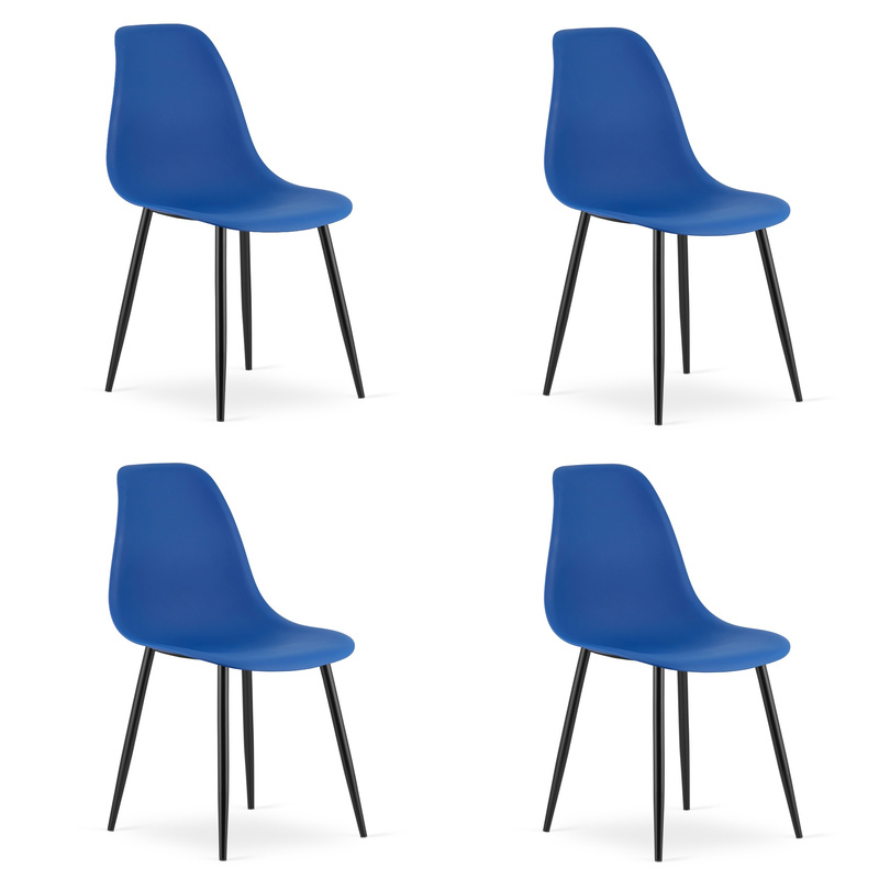 Krzesło WAT niebieskie / nogi czarne x 4
