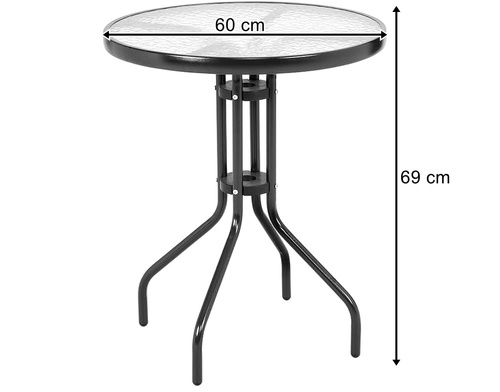 Stół okrągły ISLAND 60cm + 2x Krzesło SOFIA brąz