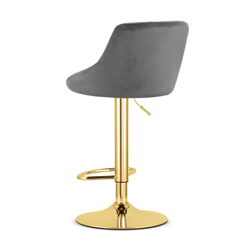 Hoker KAST - aksamit szary / baza złota x 2