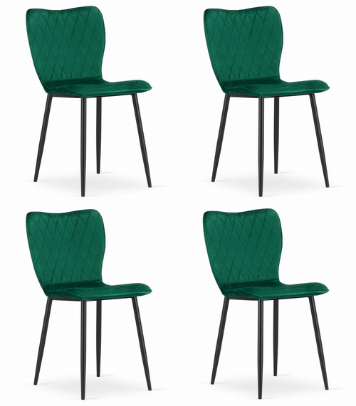 Krzesło FOX - ciemna zieleń aksamit x 4