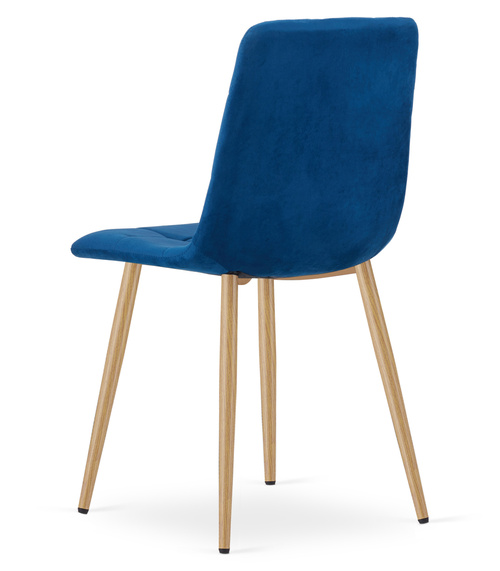 Krzesło KARA - granat aksamit / nogi kolor drewna x 4