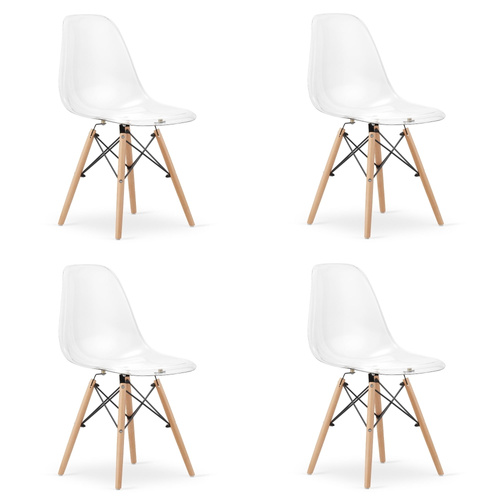 Krzesło OSAKA przezroczyste / nogi naturalne x 4