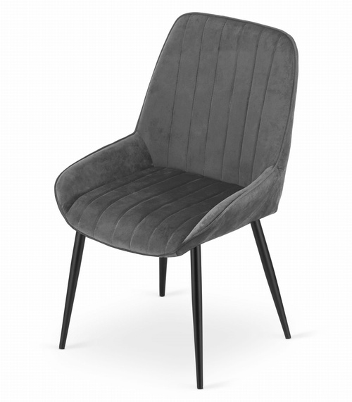 Krzesło LARY - ciemny szary aksamit x 3