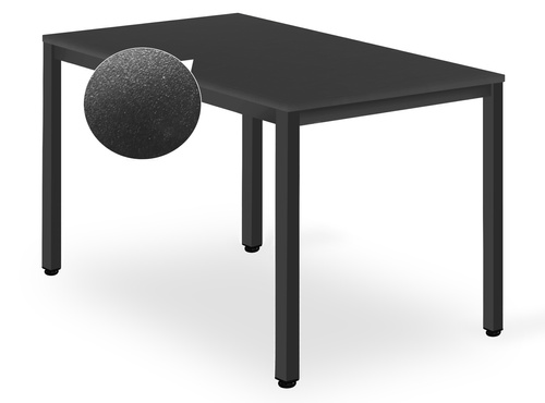 Zestaw Stół TESSA 120cm x 60cm - czarny / czarne nogi + 4 krzesła WAT czarne / nogi czarne