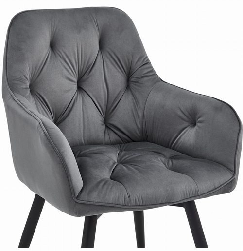 Krzesło JORK360 - ciemny szary aksamit / nogi czarne x 2