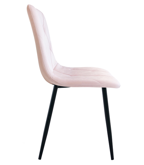 Krzesło LIBRA - jasny róż aksamit / nogi czarne x 1