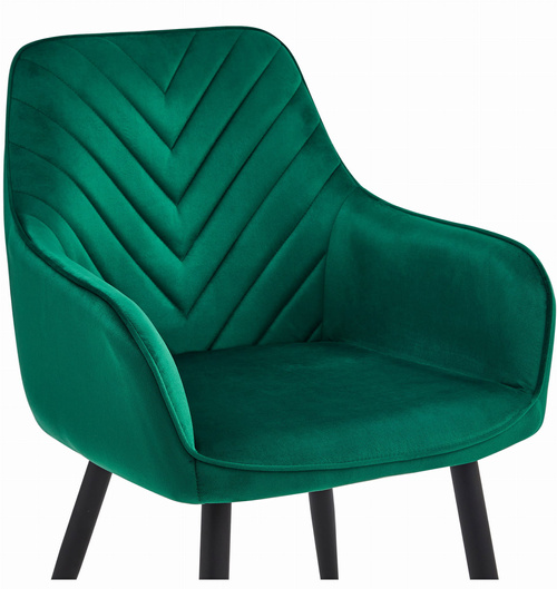 Krzesło NANA - ciemna zieleń aksamit / nogi czarne x 1