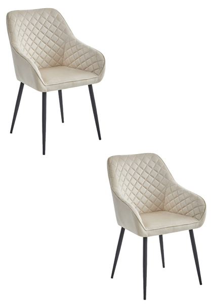 Krzesło NUGAT - beż aksamit / nogi czarne x 2