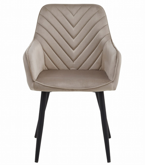 Krzesło NANA - ciemny beż aksamit / nogi czarne x 2