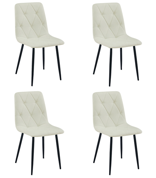 Krzesło LIBRA - beż materiał / nogi czarne x 4