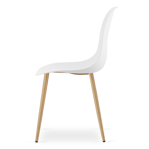 Zestaw Stół ADRIA 120cm x 80cm - biały + 4 krzesła WAT białe / nogi naturalne