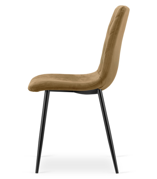 Krzesło TURIN - brązowy aksamit / nogi czarne x 2